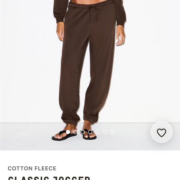 SKIMS Dark Sepia  Cotton Fleece Jogger Pants - Picture 1 of 1